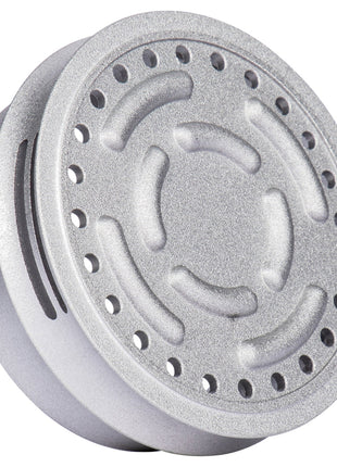 Top view of the ONMO HMD Silver Heat Management Device, featuring the perforated design for even heat distribution.
