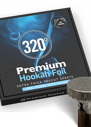 Hookah Setup with 320 Premium Pre-Cut Foil Sheets Pre-Poked
