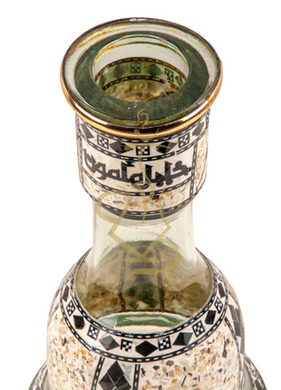 Close-up Top View of Khalil Mamoon Ice Shareef Silver Hookah Bowl and Tray