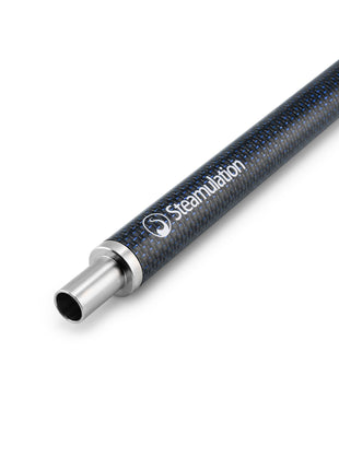 Close-up of the Steamulation Carbon Mouthpiece in blue.
