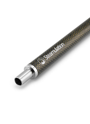 Close-up of the Steamulation Carbon Mouthpiece in gold.
