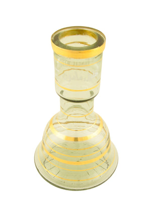 Close-up of the top of the glass base with gold rim