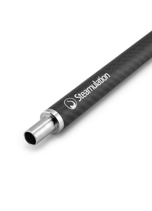 Close-up of the Steamulation Carbon Mouthpiece in black.
