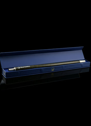 Steamulation Carbon Mouthpiece in gold finish inside box – dark view.
