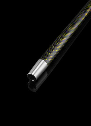 Mouthpiece tip in gold finish on black background.
