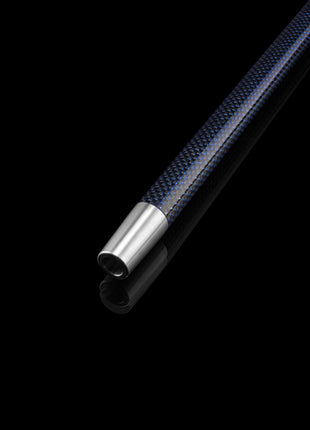 Mouthpiece tip in blue finish on black background.
