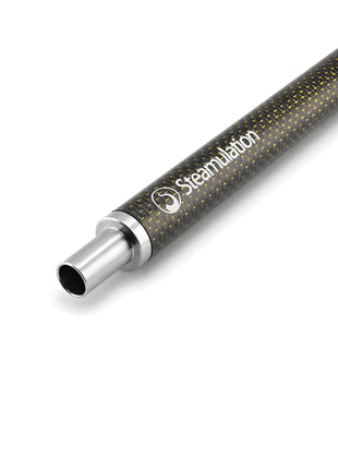 Close-up of Steamulation Carbon Mouthpiece in black matt finish.
