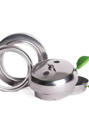 AOT Provost 3 Heat Controller with included adaptor rings, showcasing its universal fit feature for various bowl sizes.